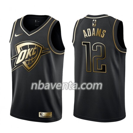 Camiseta Hombre Oklahoma City Thunder Steven Adams 12 Nike Negro Golden Edition Swingman